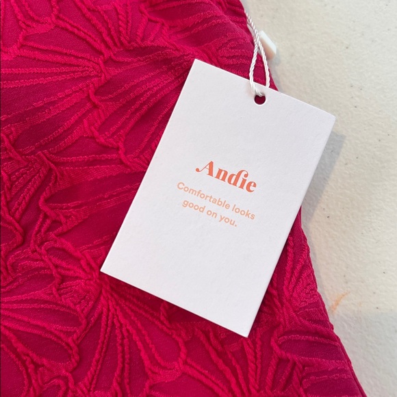 New Andie The Amalfi One Piece Lava Pink textured swimsuit adjustable straps L - Picture 4 of 13